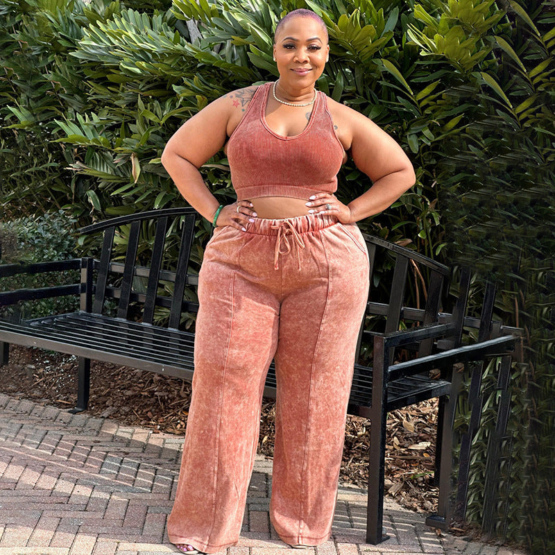 Femme Luxe Plus Size Sleeveless Pants Set