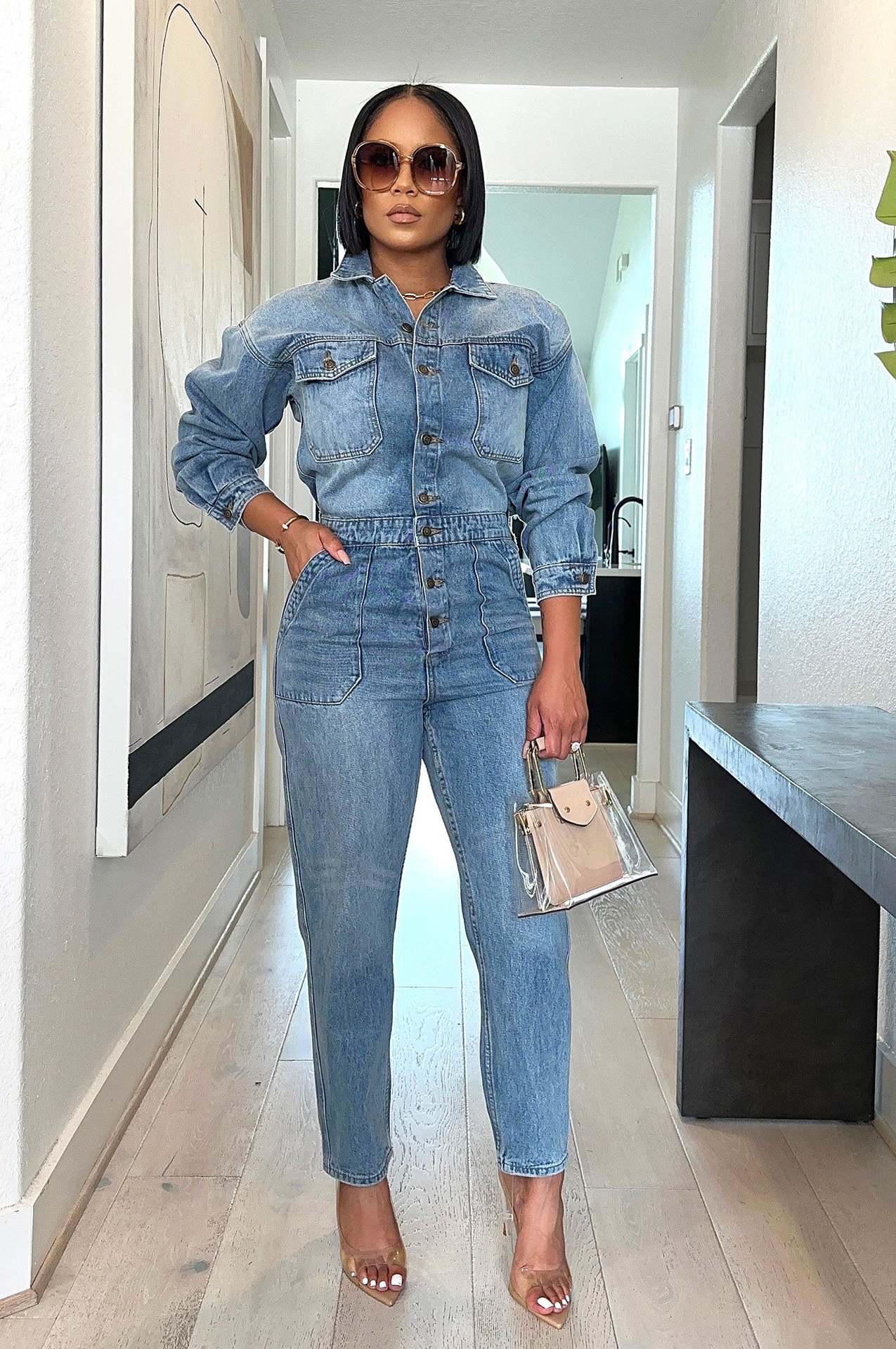 Women Clothing Spring Sexy Denim Jumpsuit