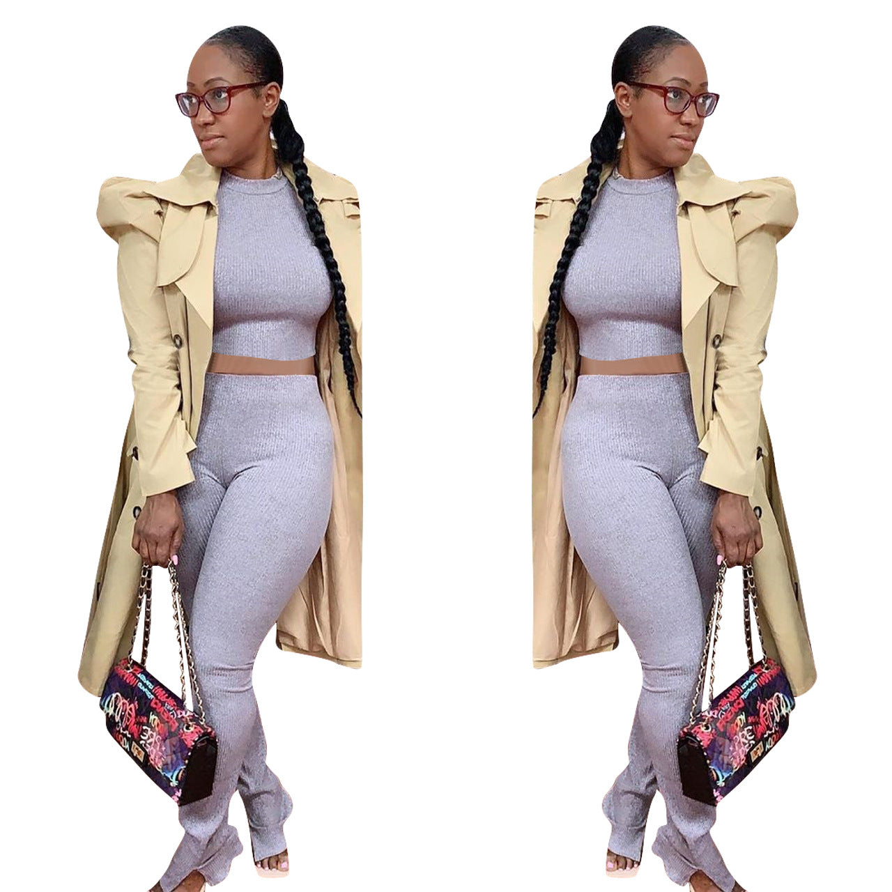 Women Clothing All-Match Casual Long Trench Coat Women Clothing