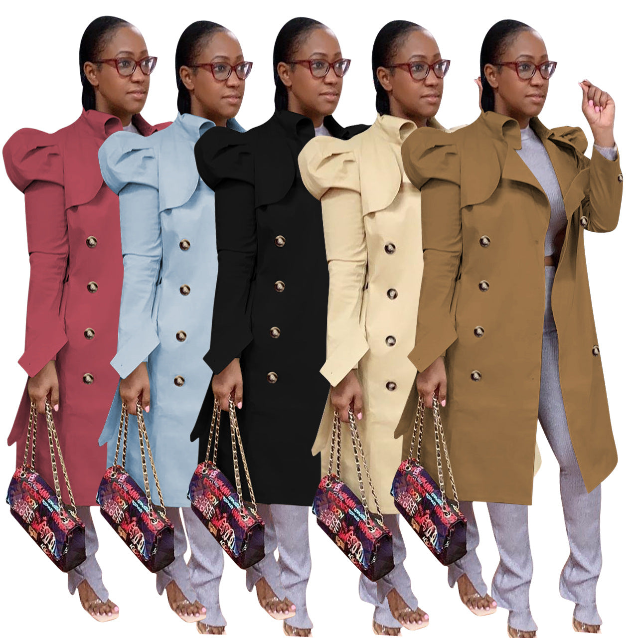 Women Clothing All-Match Casual Long Trench Coat Women Clothing