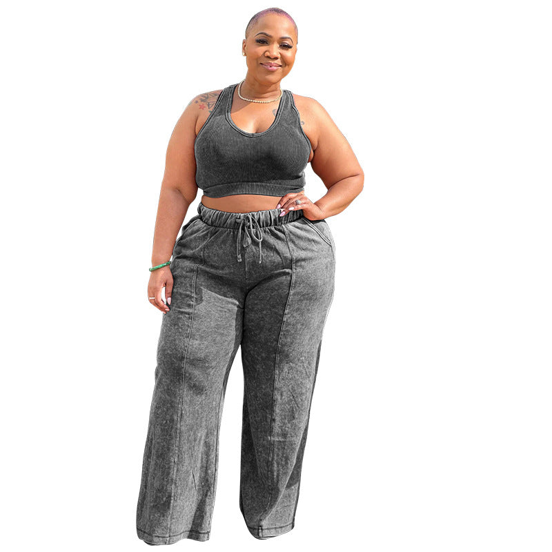 Femme Luxe Plus Size Sleeveless Pants Set