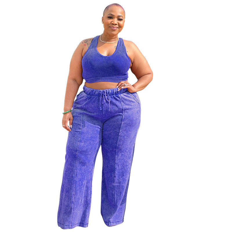 Femme Luxe Plus Size Sleeveless Pants Set