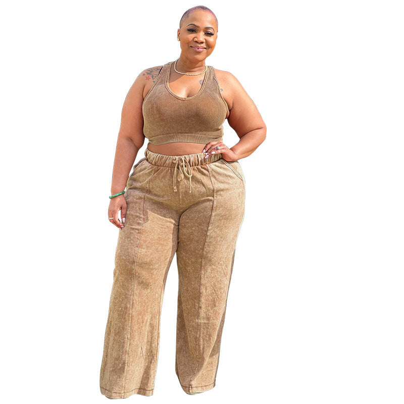 Femme Luxe Plus Size Sleeveless Pants Set