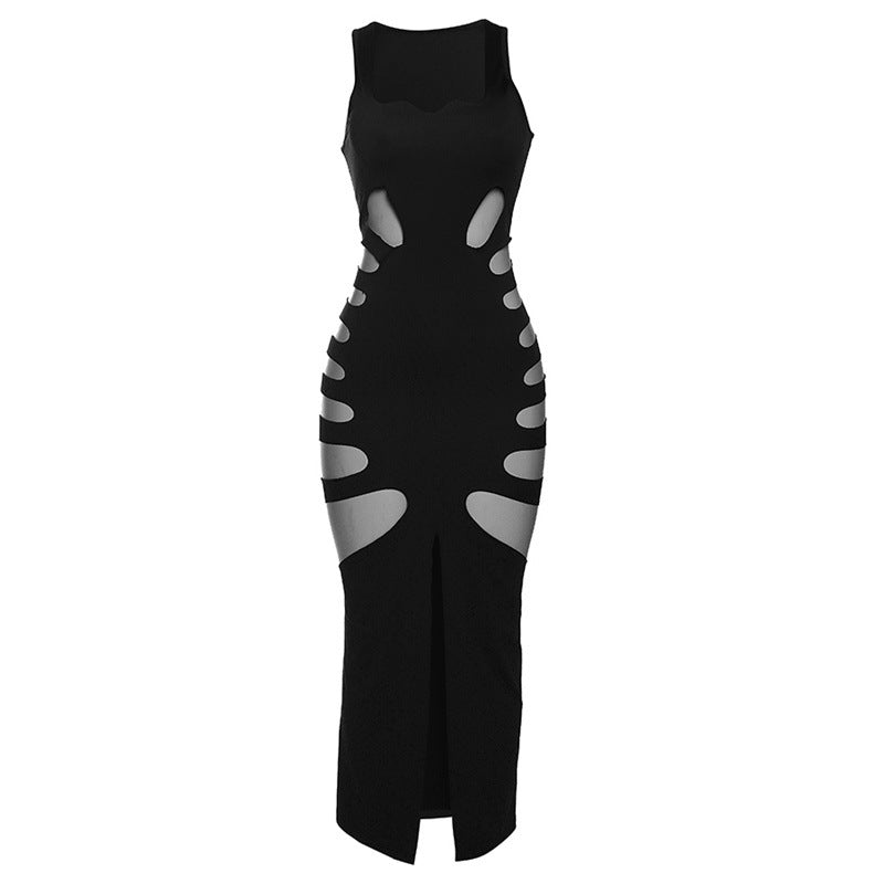 Feminine Fire Fitting Maxi Dress