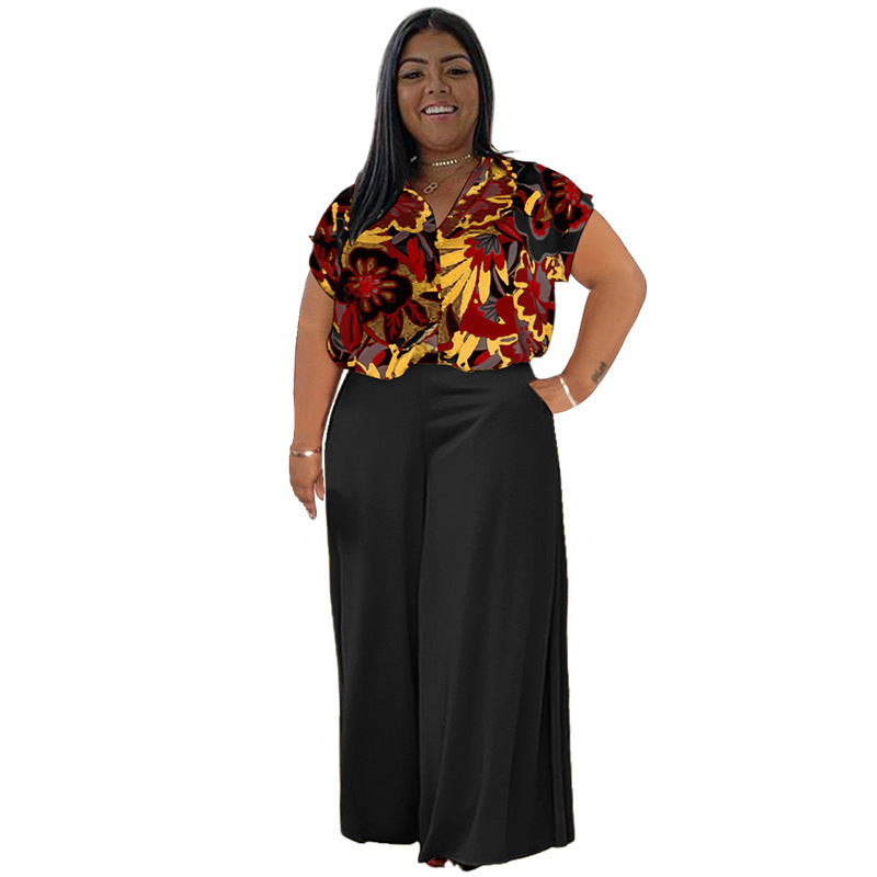 Seductive Elegance Plus Size Popular Suit Trousers Set