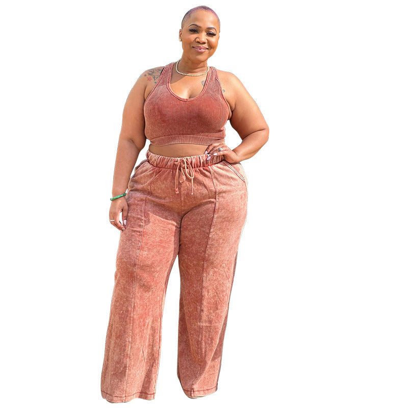 Femme Luxe Plus Size Sleeveless Pants Set