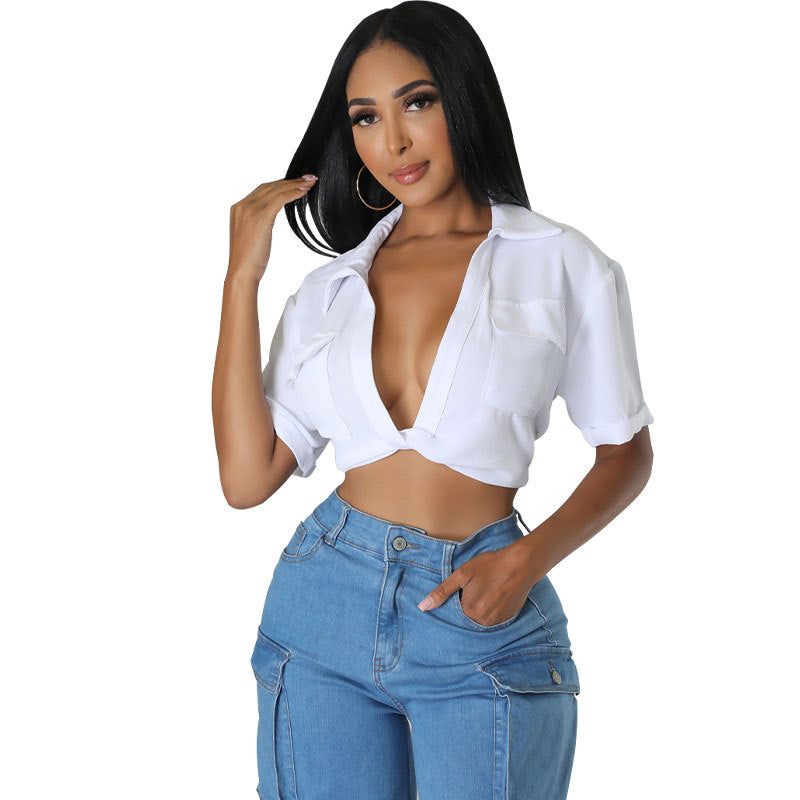 Shirt Women Top Design Short Sleeve Casual Shirt